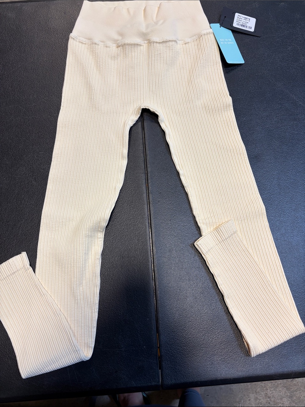 NUX Ribbed Leggings in Cream